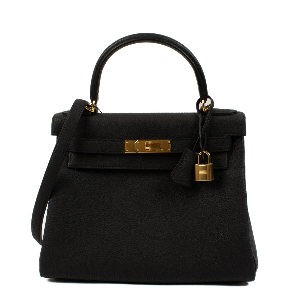 Authentic second hand brand new store fresh 2024 Hermès Kelly 28 Black Togo GHW on www.labellov.com