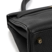 pre-owned Hermès Kelly 28 Black Togo Gold Hardware
