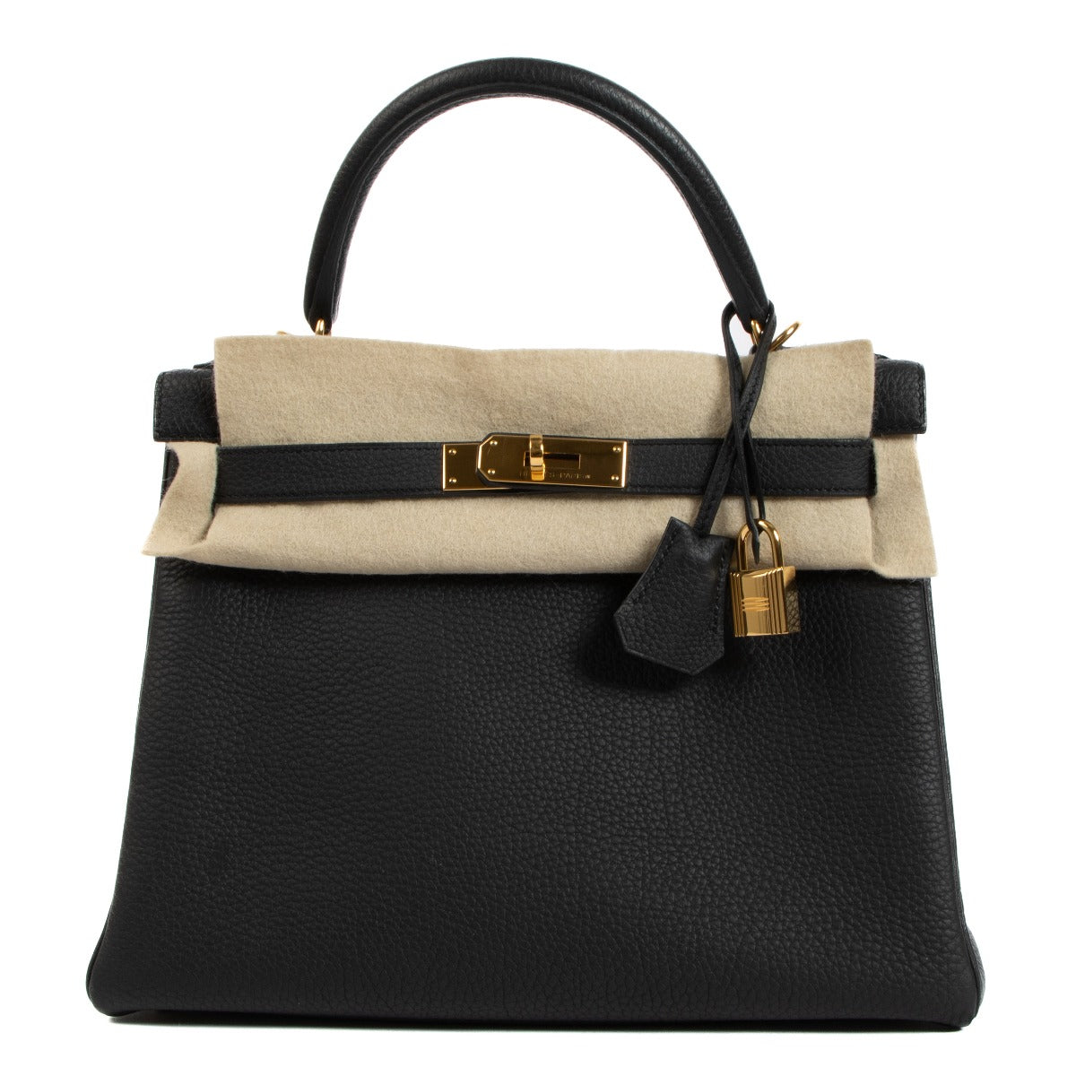 Hermès Kelly 28 Retourne Black Togo