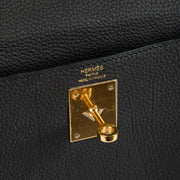 Hermès Kelly Black Togo Logo Stamp Detail
