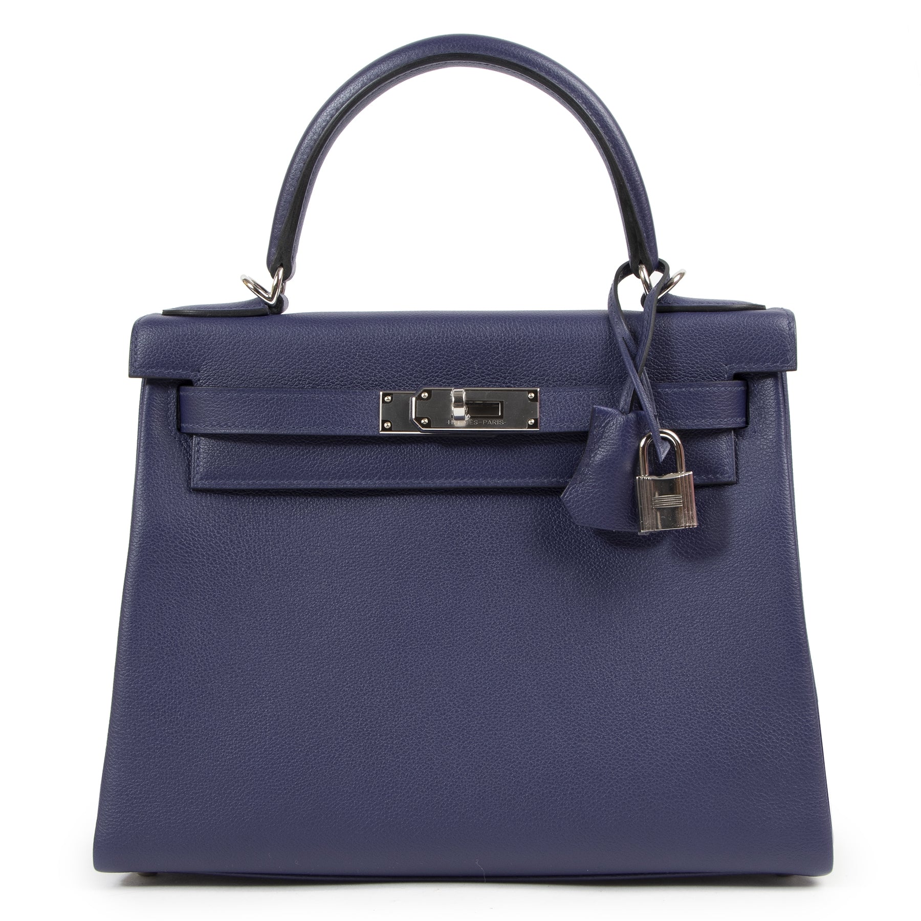 Hermès Kelly 28 Verso Bleu Encre / Bleu Zellige Evercolor PHW
