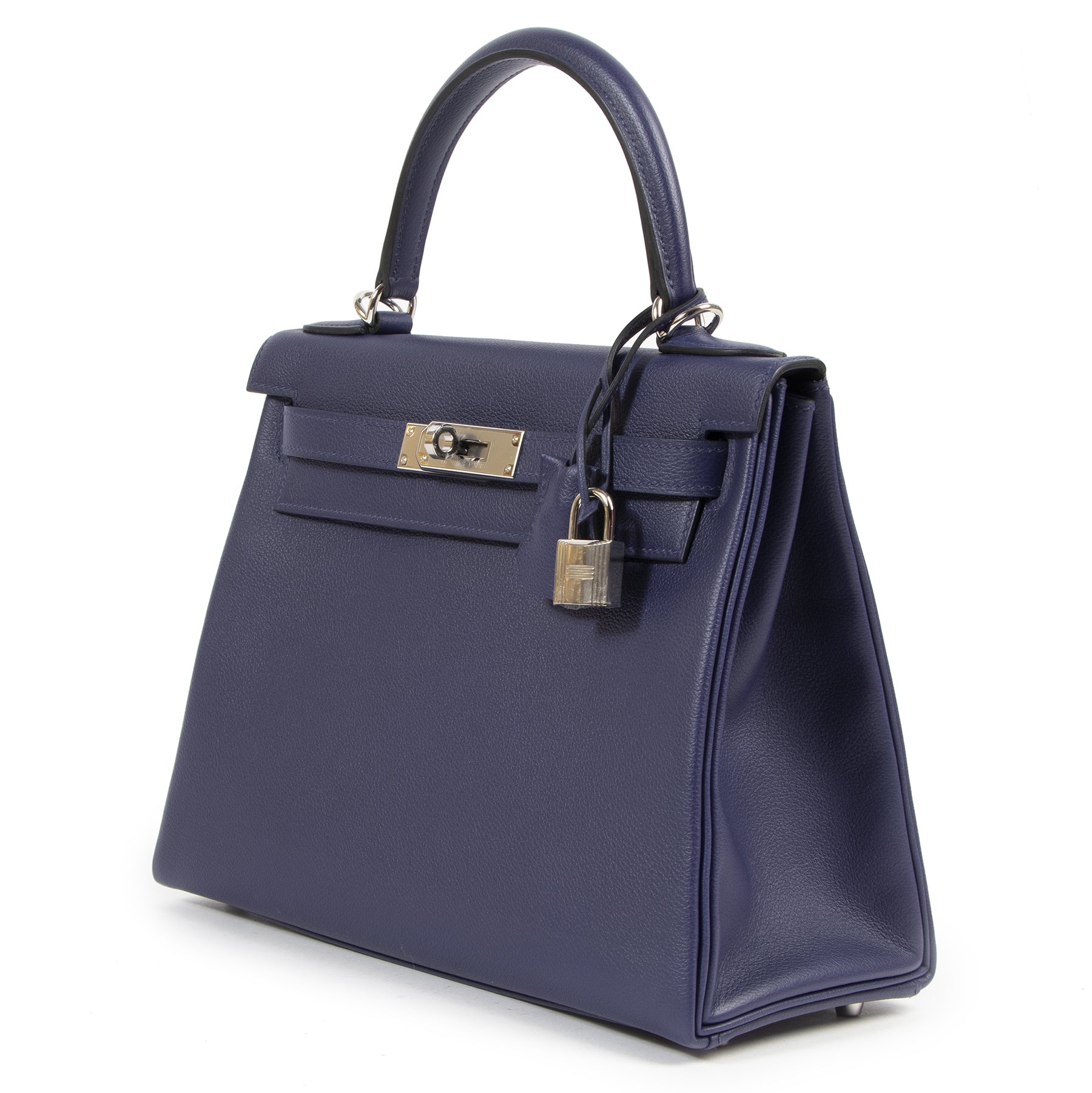 Hermès Kelly 28 Verso Bleu Encre / Bleu Zellige Evercolor PHW