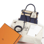 Hermès Kelly 28 Verso Bleu Encre / Bleu Zellige Evercolor PHW