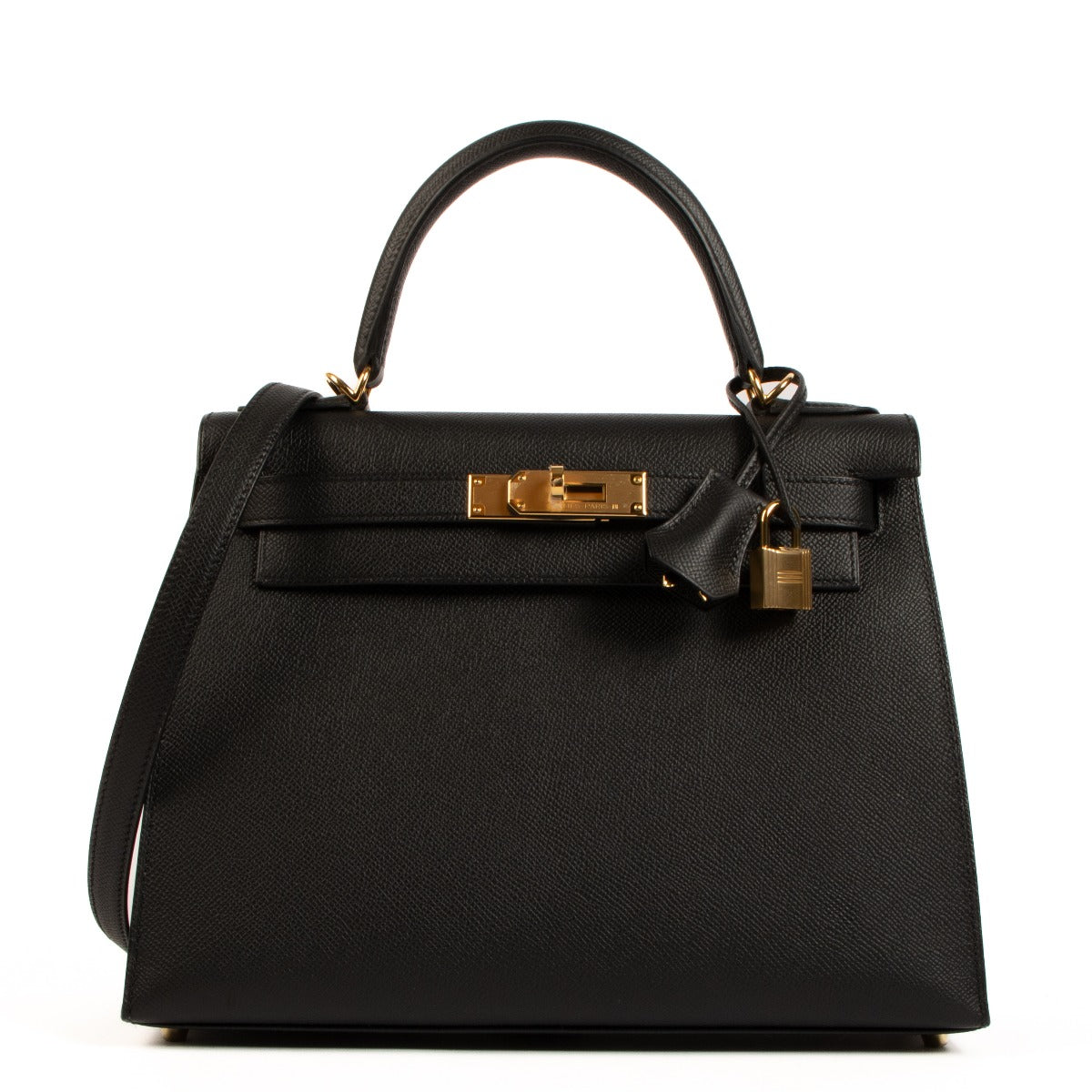 Shop authentic store fresh brand new Hermès 2023 Kelly 28 Black Epsom on www.labellov.com