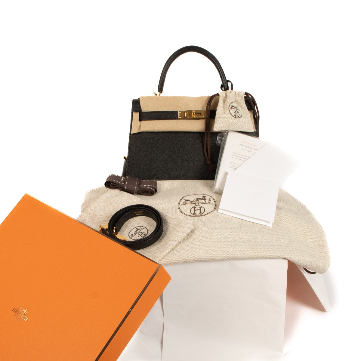 Shop authentic store fresh brand new Hermès 2023 Kelly 28 Black Epsom on www.labellov.com