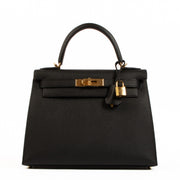Shop authentic store fresh brand new Hermès 2023 Kelly 28 Black Epsom on www.labellov.com