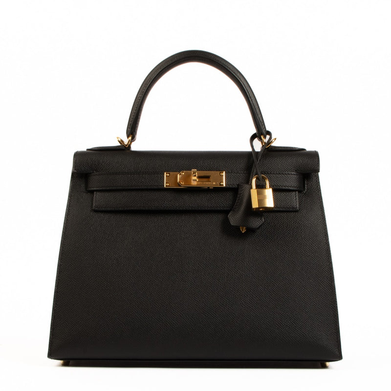 Shop authentic store fresh brand new Hermès 2023 Kelly 28 Black Epsom on www.labellov.com