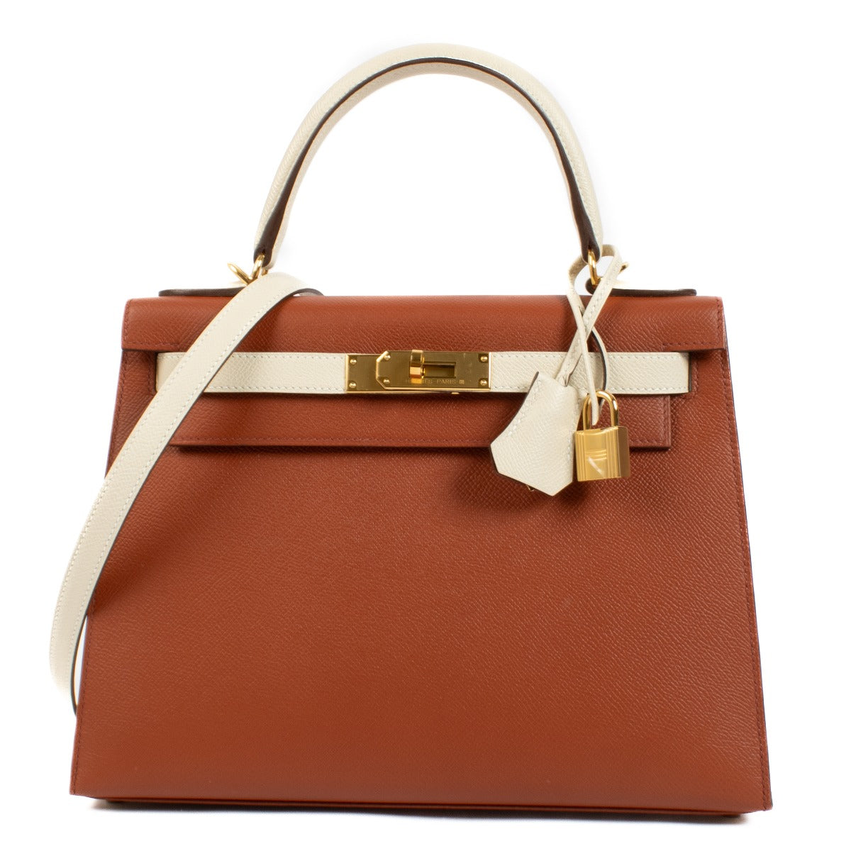 Hermès HSS Kelly 28 Cuivre/Craie Epsom GHW
