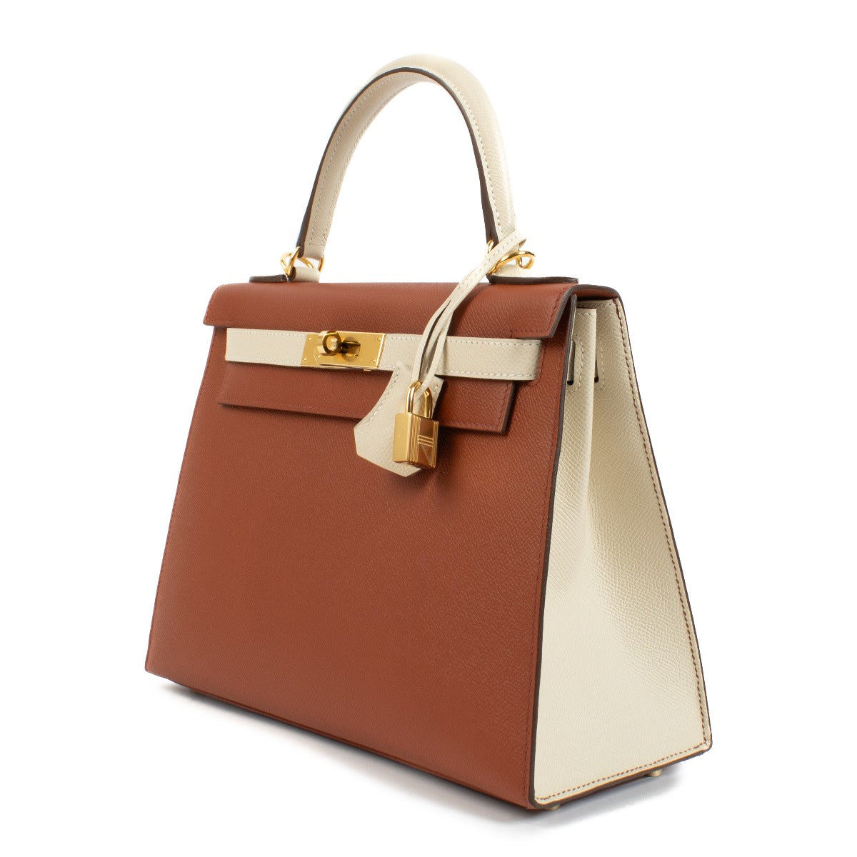 Authentic second hand brand new Hermès HSS Kelly 28 Cuivre/Craie Epsom GHW on www.labellov.com