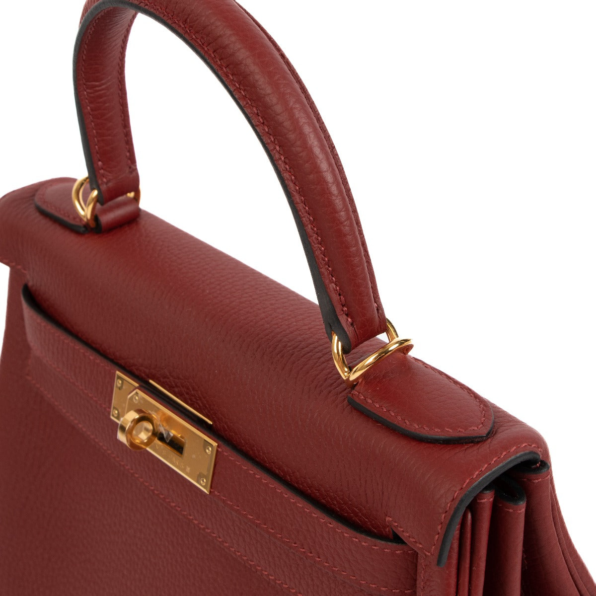 Hermès 2023 Kelly 28 Rouge H Taurillon Clemence Gold Hardware