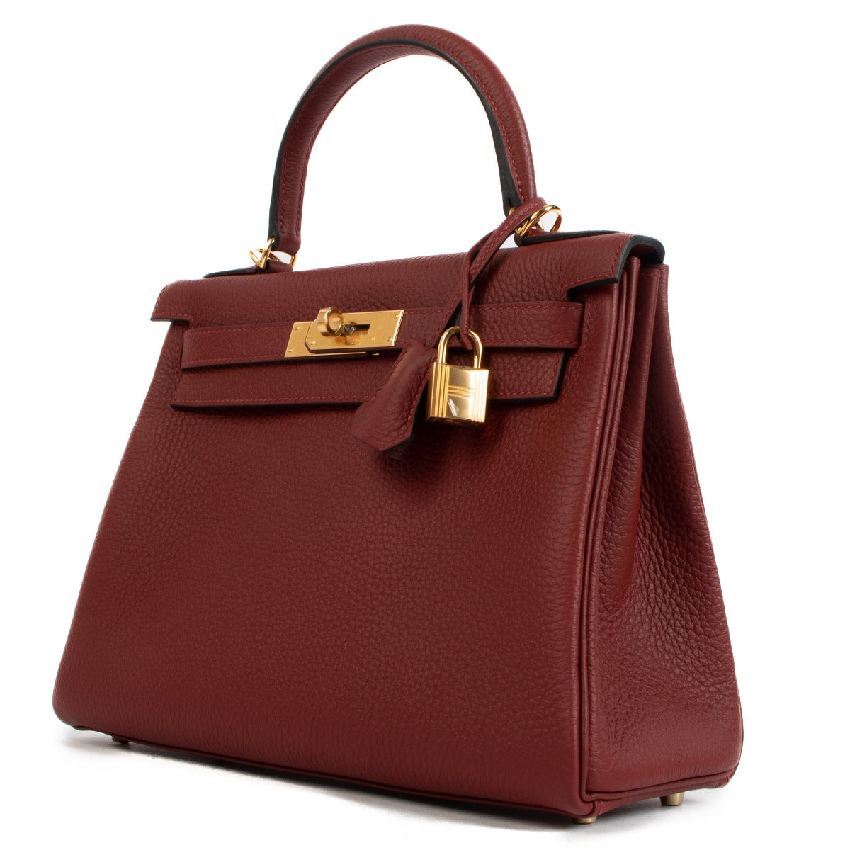 Hermès 2023 Kelly 28 Rouge H Taurillon Clemence Gold Hardware