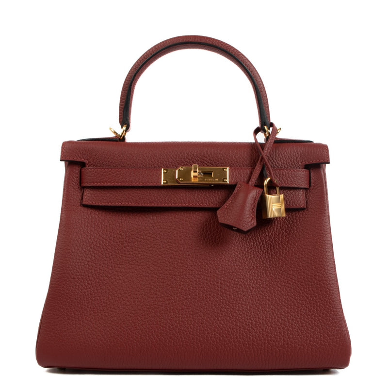 Hermès Kelly 28 Rouge H Taurillon Clemence Gold Hardware
