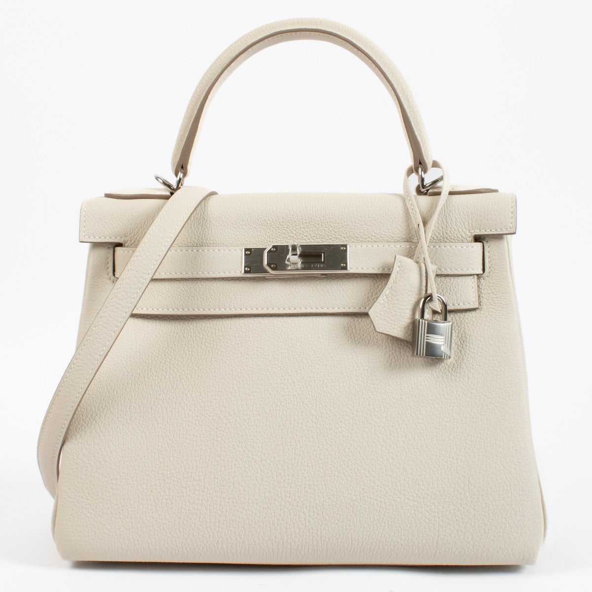 Hermès Kelly 28 Craie Togo PHW