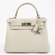 Hermès Kelly 28 Craie Togo PHW