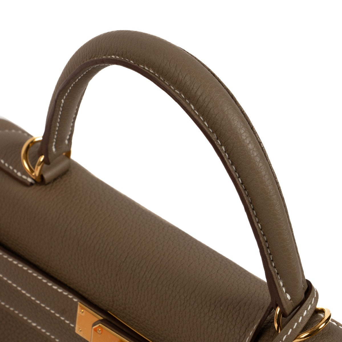 Neuf Seconde Main Hermes Kelly Retourne 28 Veau Togo Etoupe