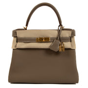 Neuf Seconde Main Hermes Kelly Retourne 28 Veau Togo Etoupe