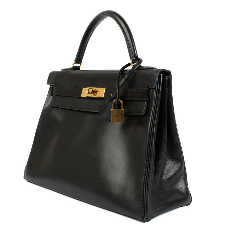 Hermès Kelly 32 Box Black GHW