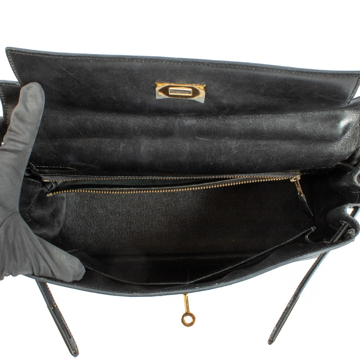 Hermès Kelly 32 Box Black GHW