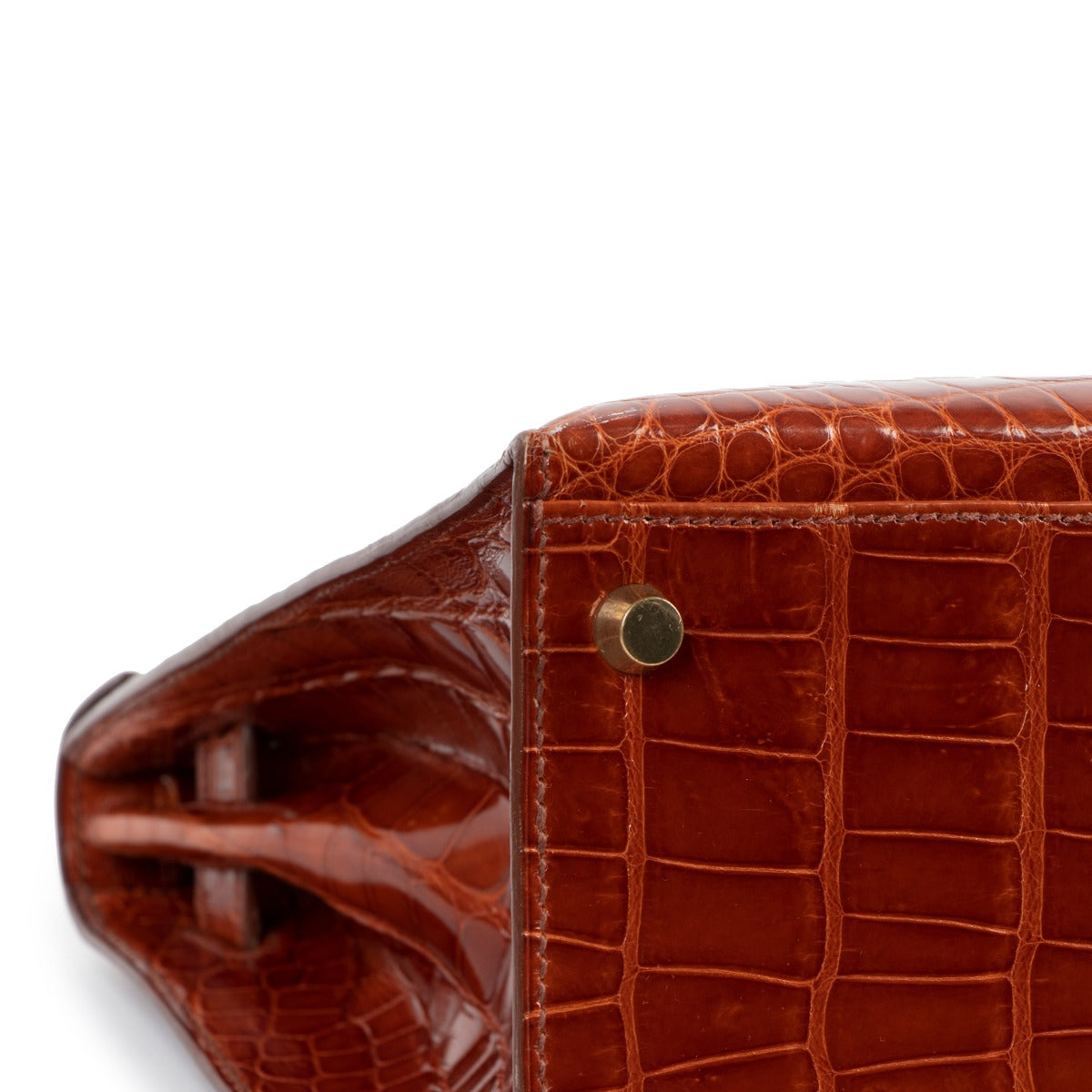 hermes kelly 32 exotic crocodile alligator brown gold hardware