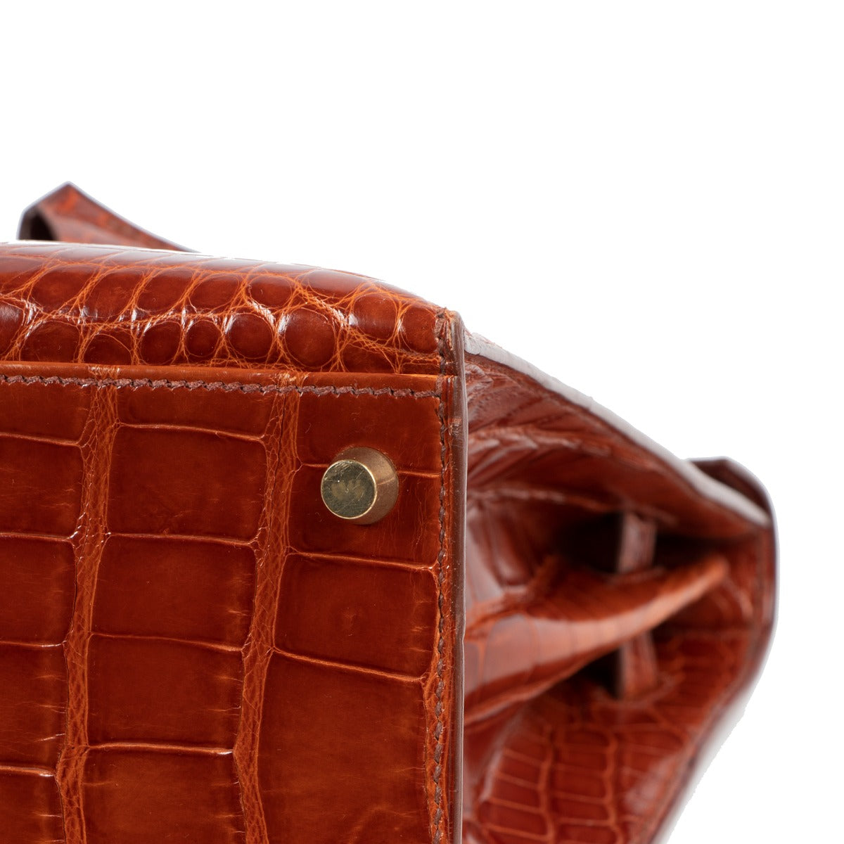 hermes kelly 32 exotic crocodile alligator brown gold hardware
