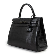 authentic second hand designer luxury vintage hermes kelly so black handbag only at labellov.com