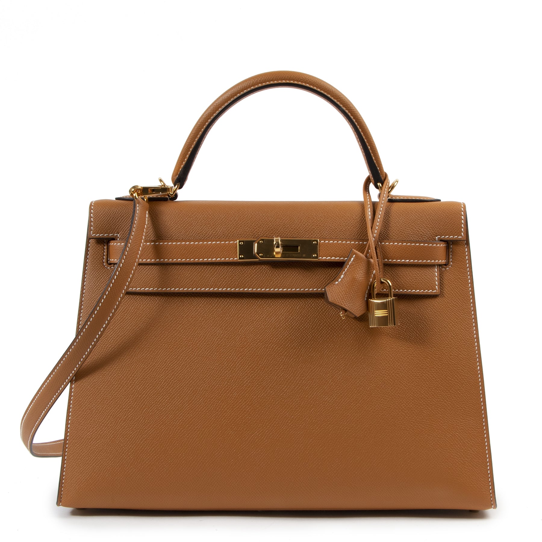 Hermès Kelly 32 Toffee Sellier Epsom GHW buy and sell preloved and brand new designer bags