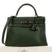 2016 Hermès Kelly 32 Vert Anglais Evercolor PHW