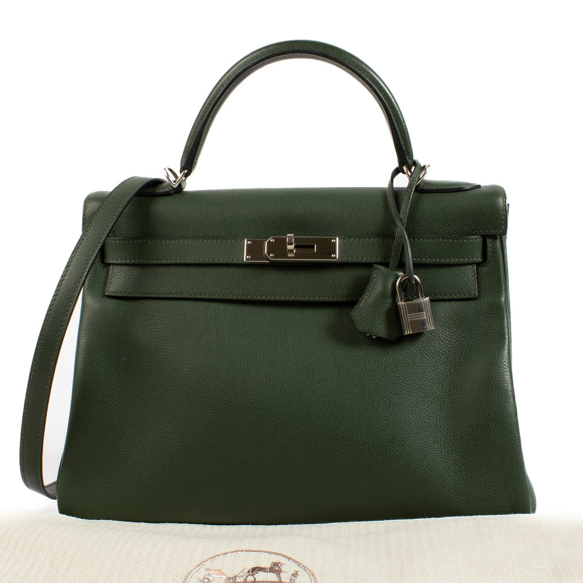 2016 Hermès Kelly 32 Vert Anglais Evercolor PHW