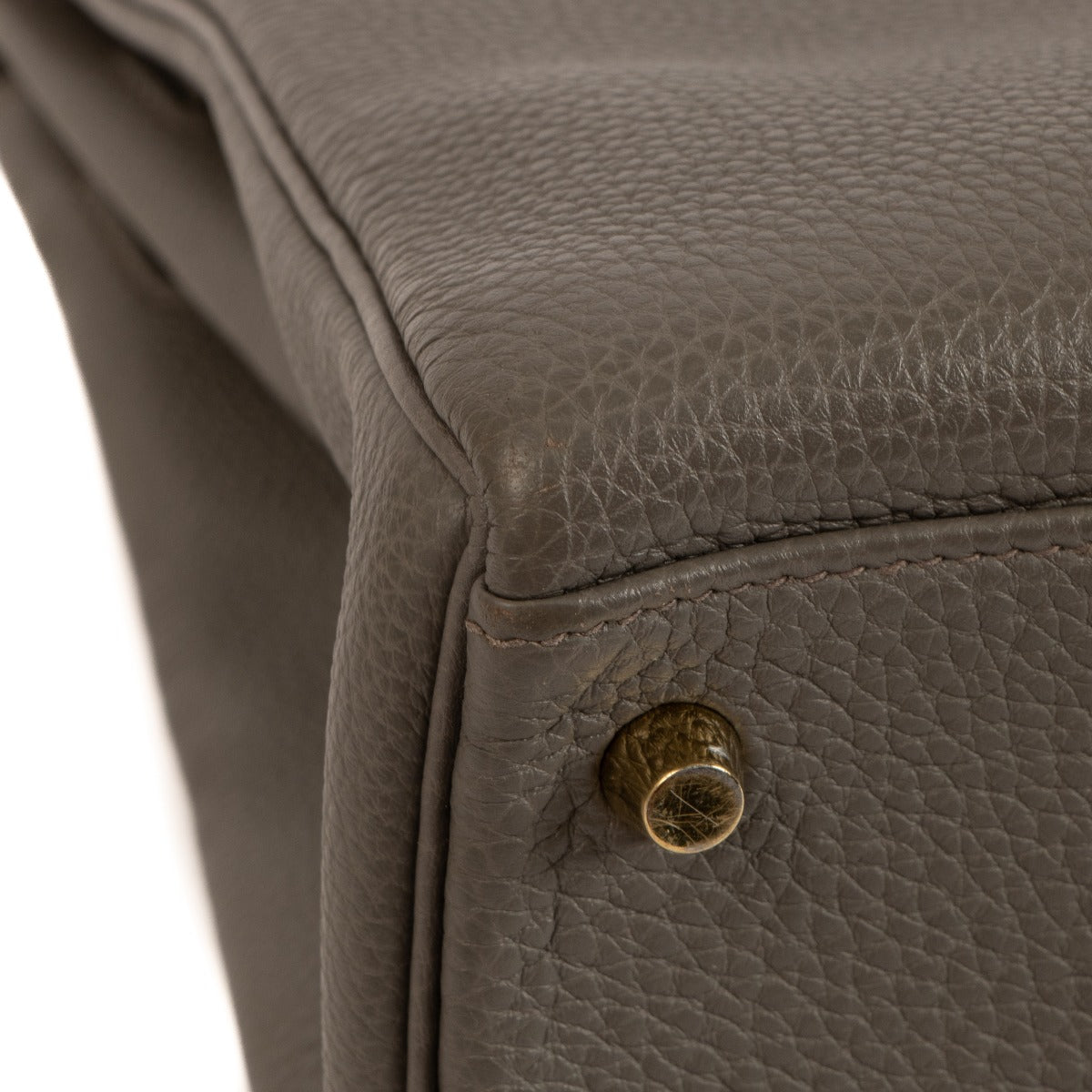 Pre-owned Hermès Kelly 32 Etain Togo on www.laebllov.com