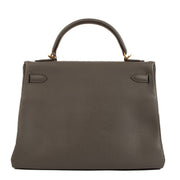 Pre-owned Hermès Kelly 32 Etain Togo on www.laebllov.com
