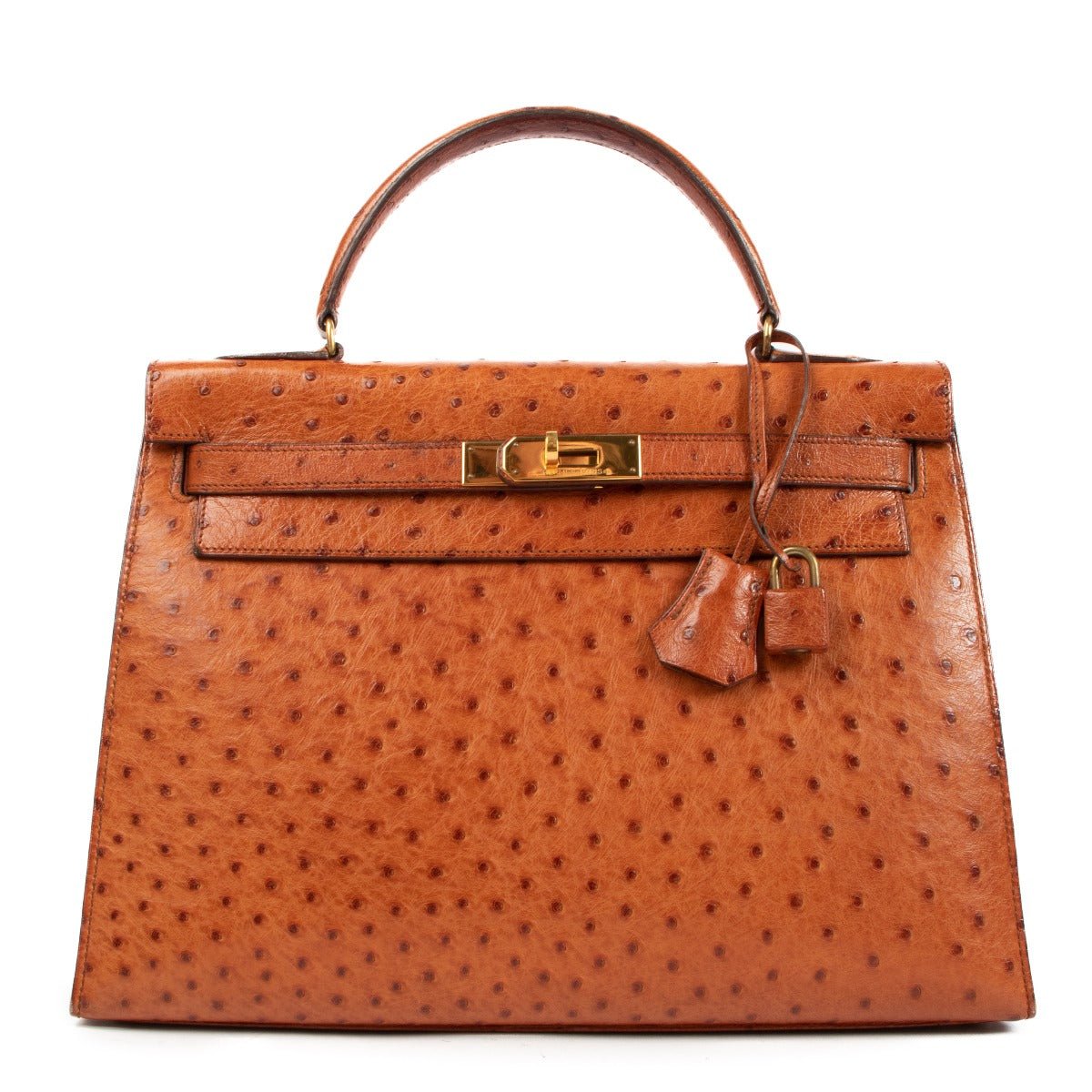 Authentic second hand pre-owned Hermès Vintage Kelly 32 Gold Ostrich on www.labellov.com
