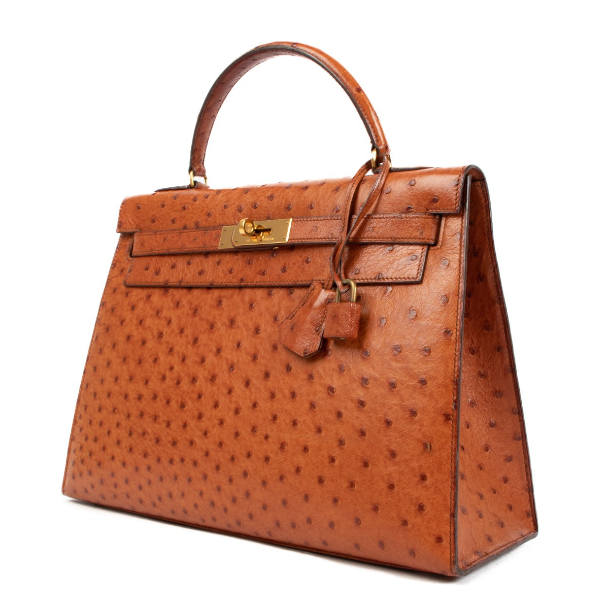 Authentic second hand pre-owned Hermès Vintage Kelly 32 Gold Ostrich on www.labellov.com