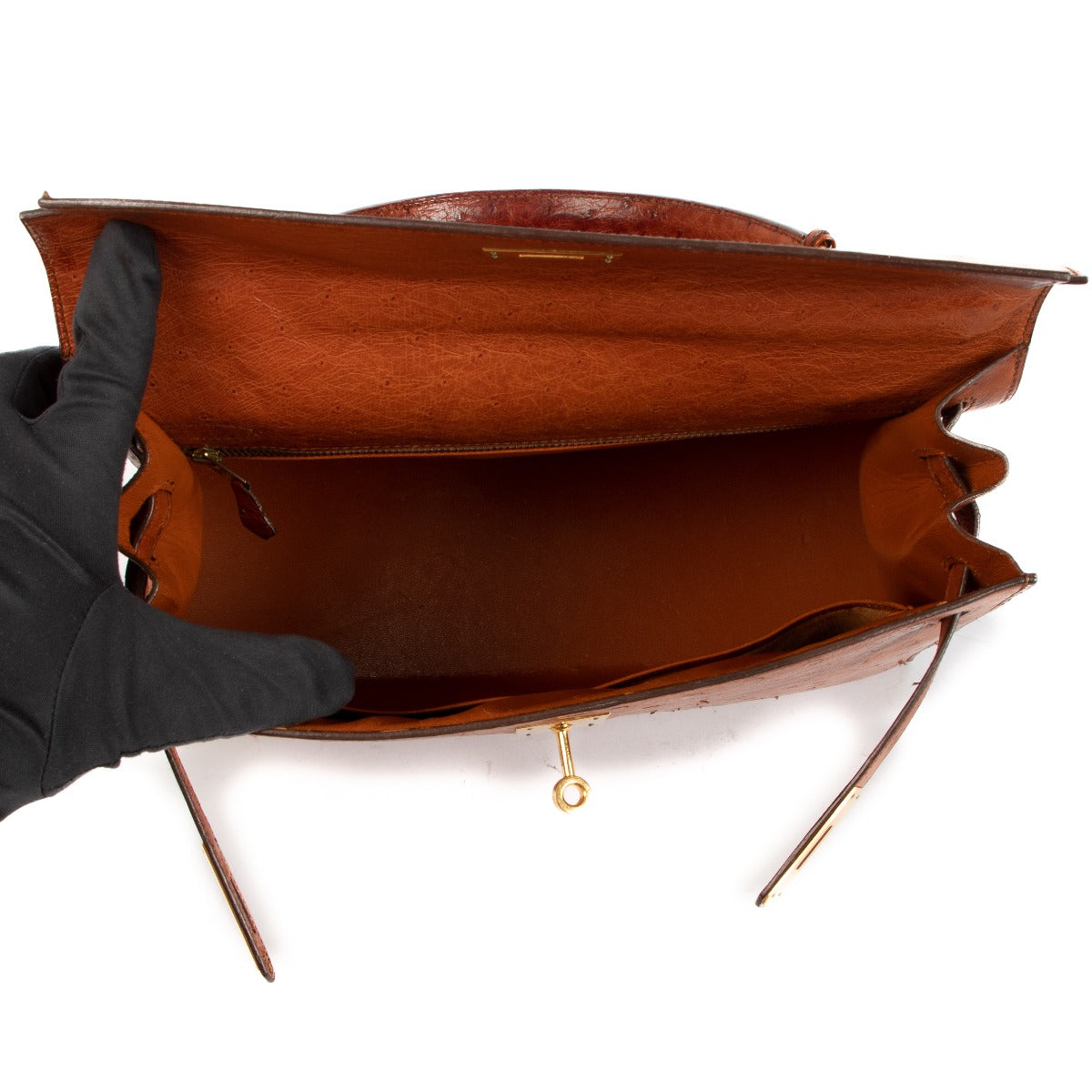Hermès Ostrich Kelly 32 Interior