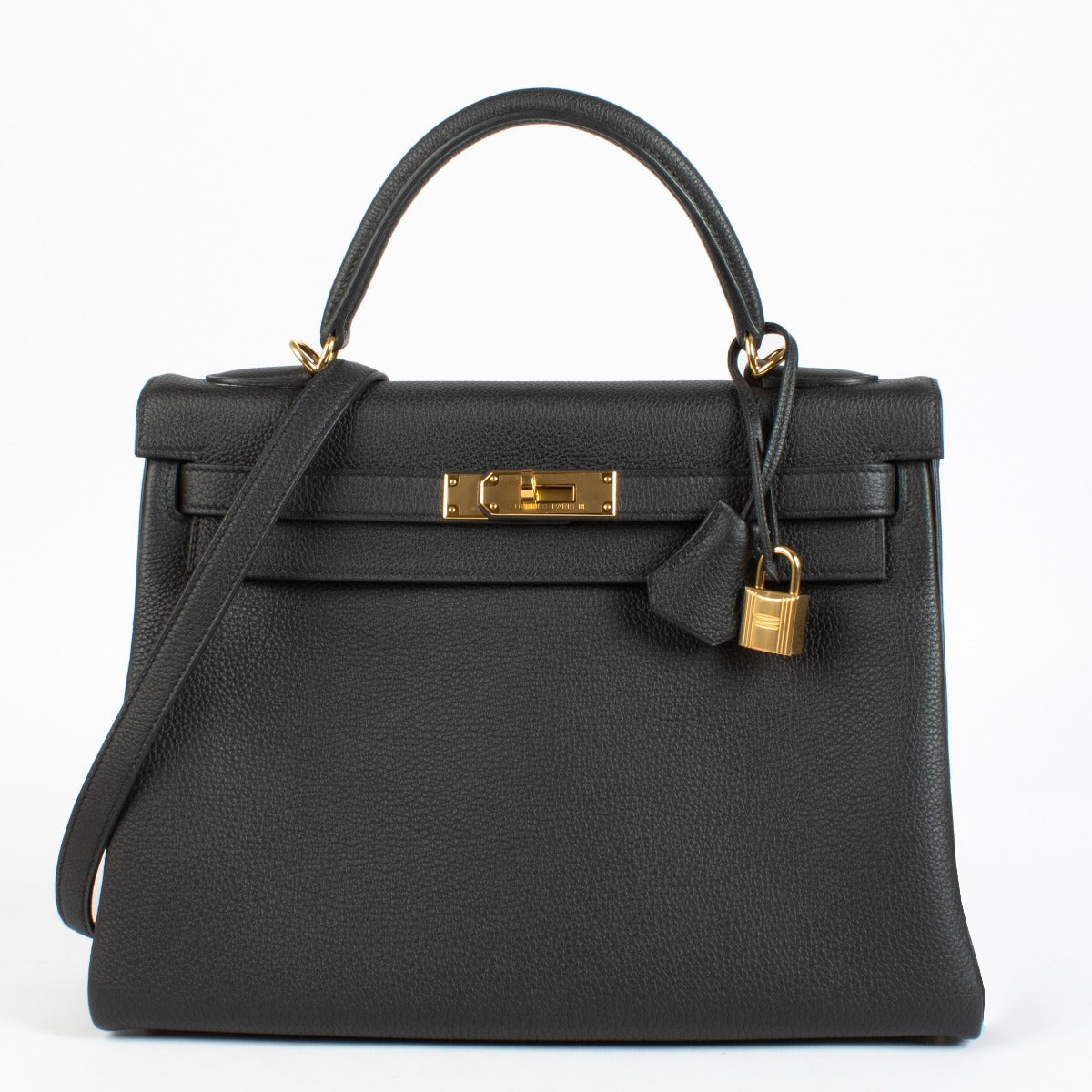 Hermès Kelly 32 Zwart Togo GHW