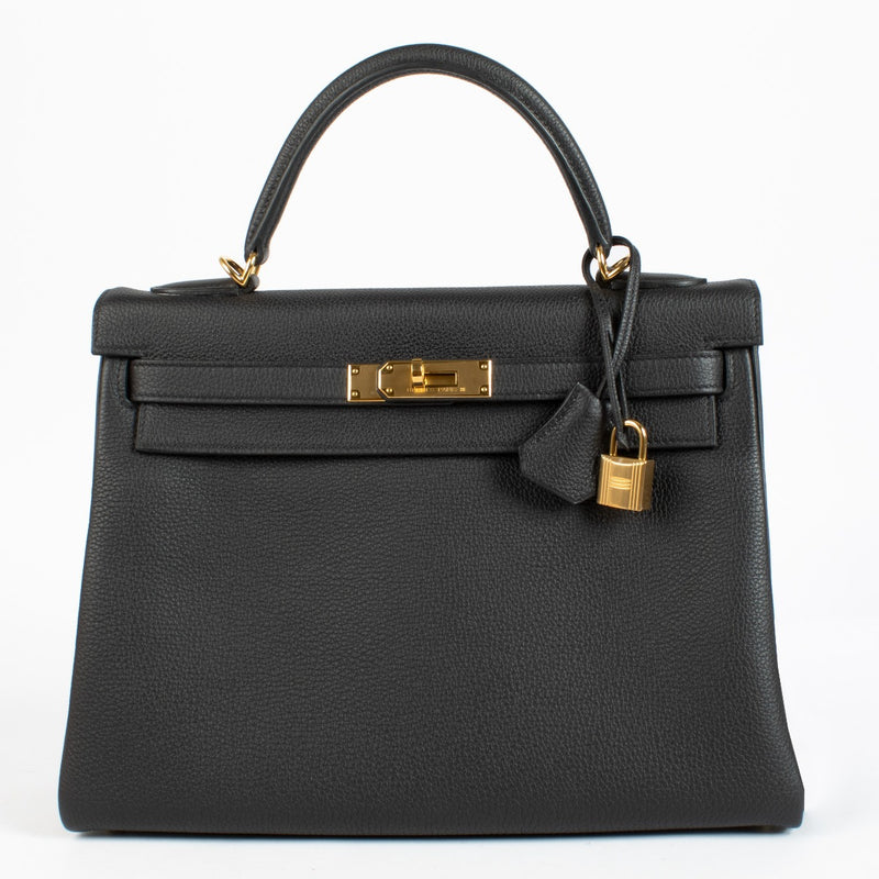 Hermès Kelly 32 Black Togo GHW