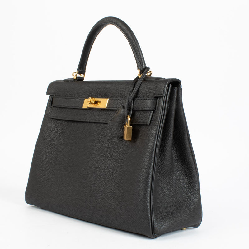 Hermès Kelly 32 Black Togo GHW