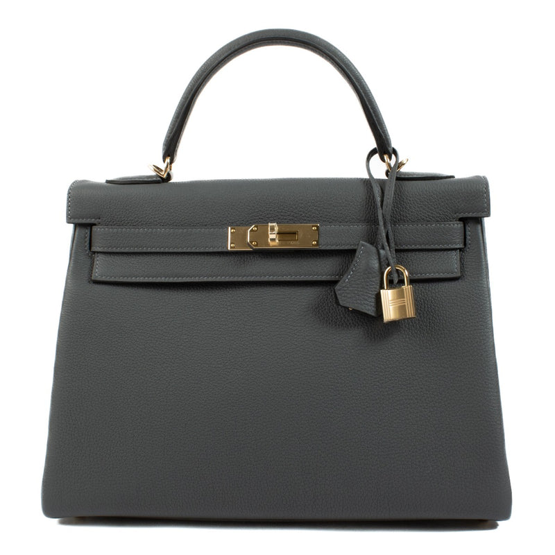 Hermès Kelly 32 Gris Misty Togo GHW