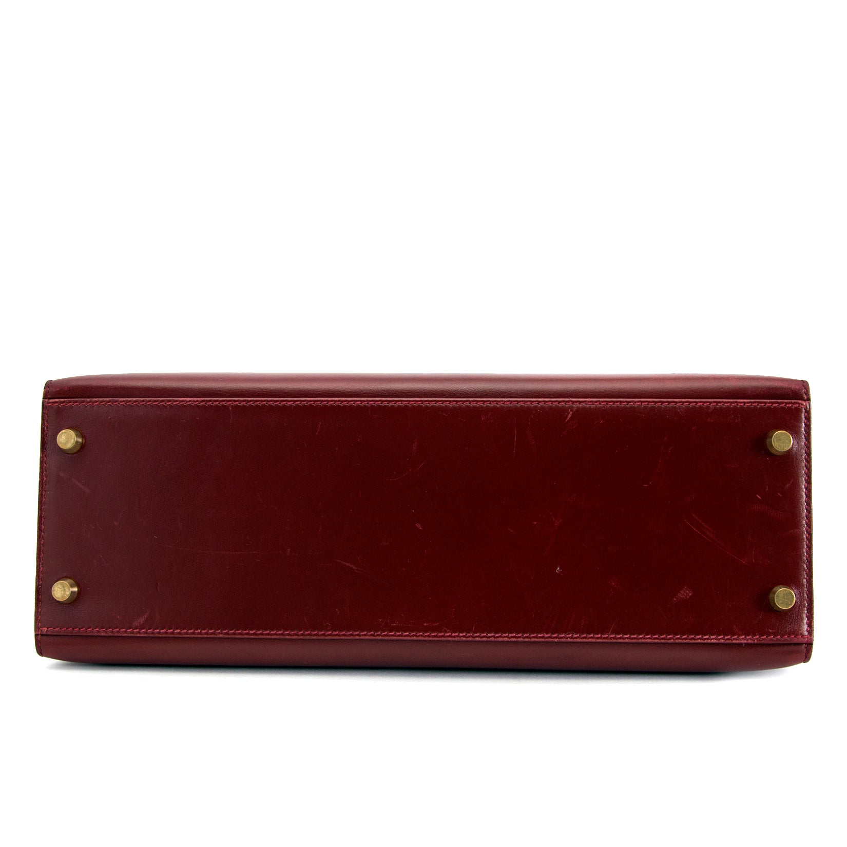 acheter en ligne pour le meilleur prix Hermes Kelly Sellier 32 Bordeaux Box Calf