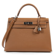 shop safe online *Never Used* Hermes Kelly 32 Sellier Gold Epsom PHW
