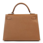 koop online tegen de beste prijs *Never Used* Hermes Kelly 32 Sellier Gold Epsom PHW