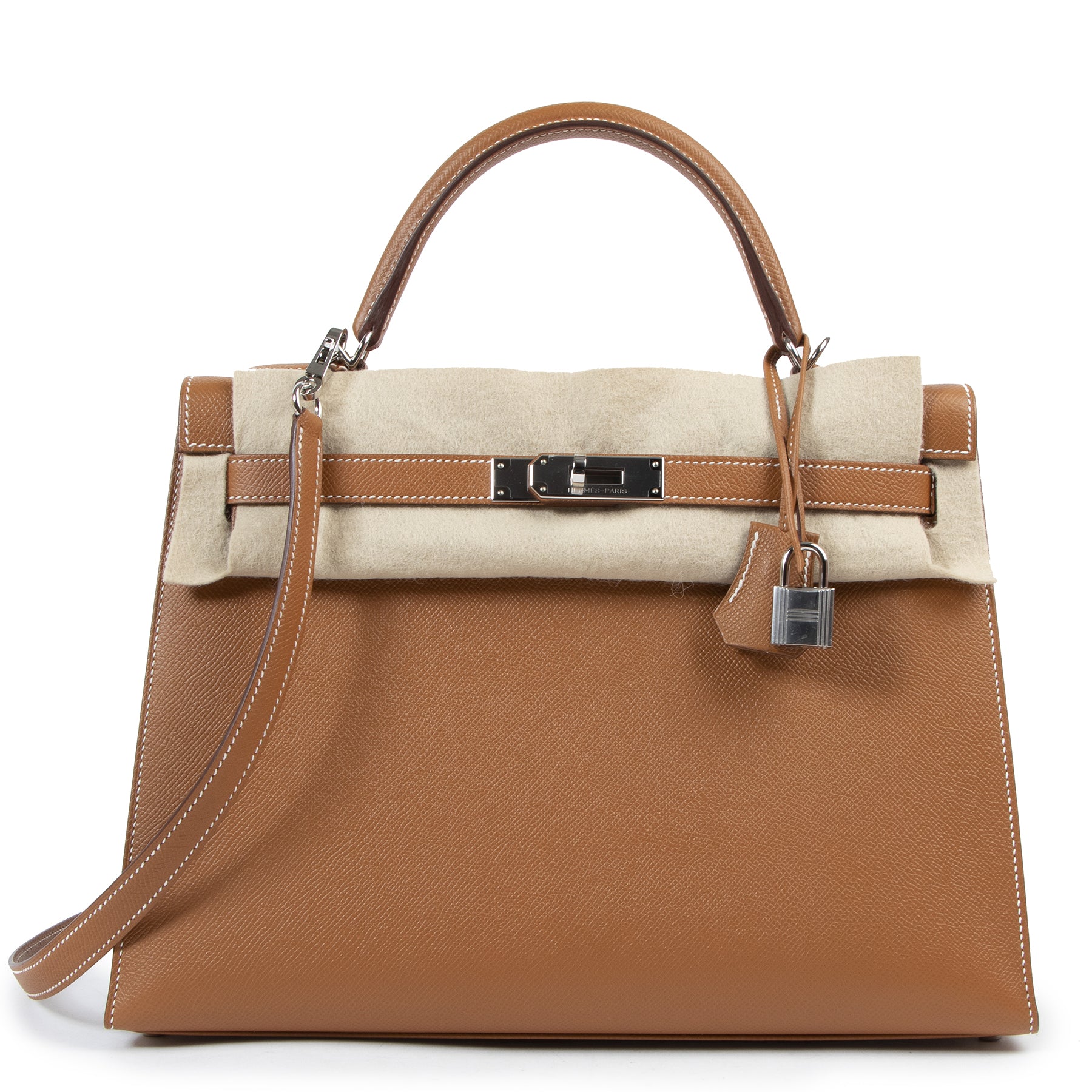 acheter en ligne seconde main *Never Used* Hermes Kelly 32 Sellier Gold Epsom PHW