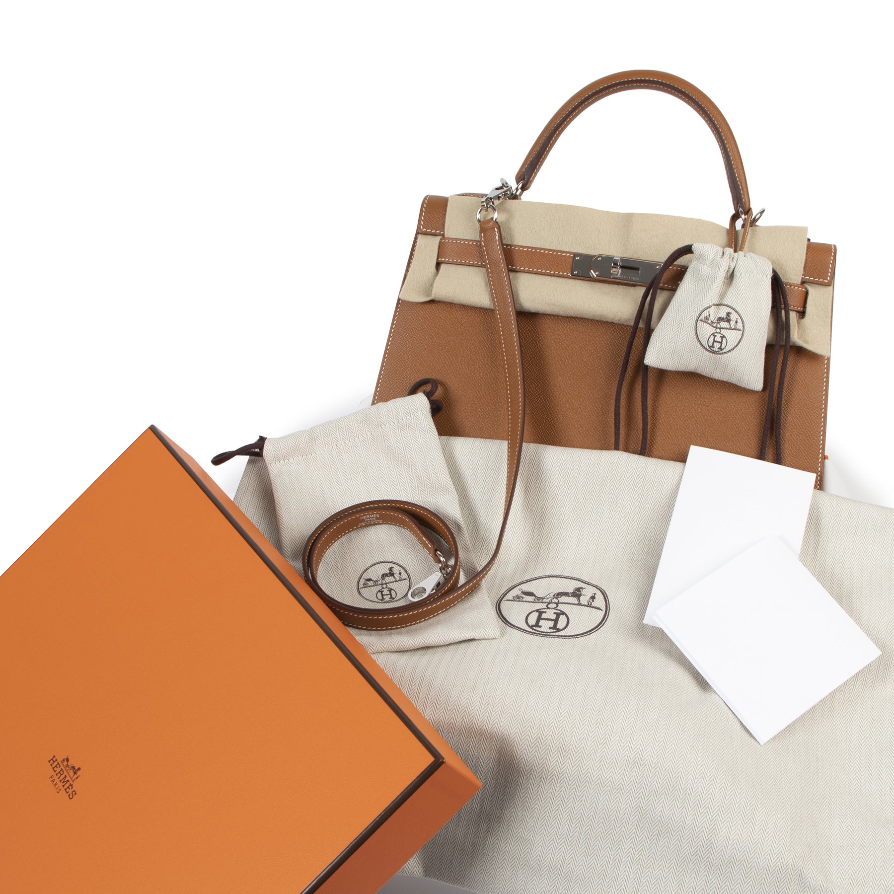 *Never Used* Hermes Kelly 32 Sellier Gold Epsom PHW