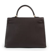 Labellov is marktleider in de tweedehands verkoop van Hermès Kelly 35 Sellier Fjord Marron Fonce GHW
