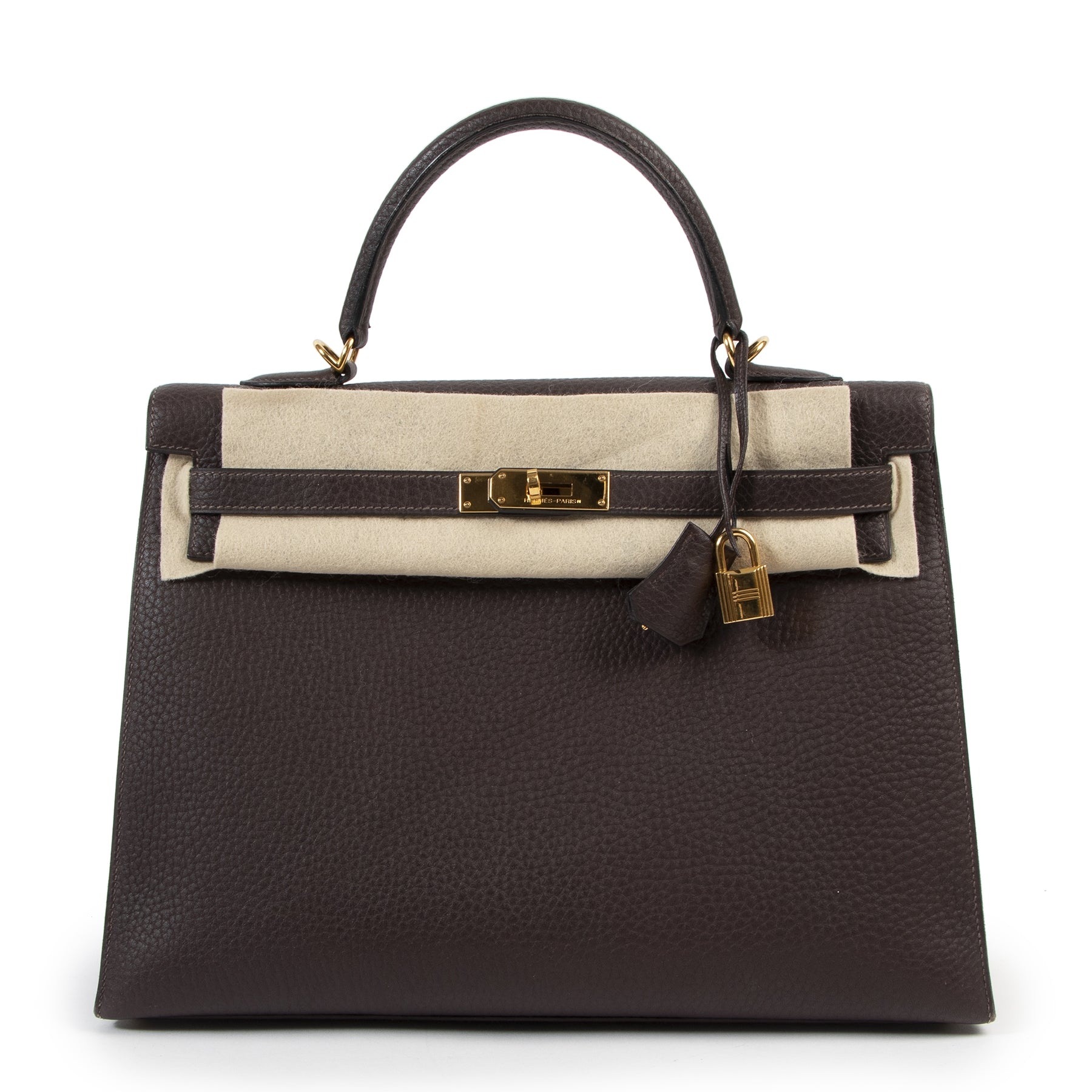 Hermès Kelly 35 Sellier Fjord Marron Fonce GHW