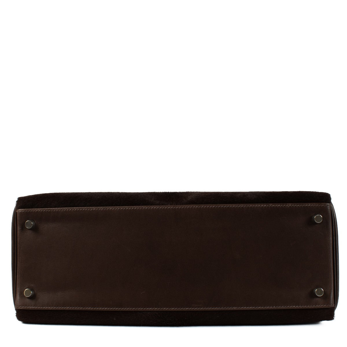 Hermès Kelly 35 Troika Cheveux de poney/veau Evercalf Ebene Métal palladié