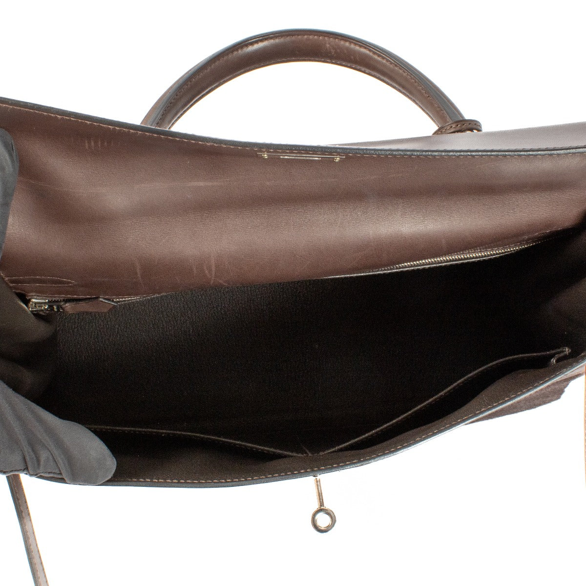 Hermès Kelly 35 Troika Cheveux de poney/veau Evercalf Ebene Métal palladié