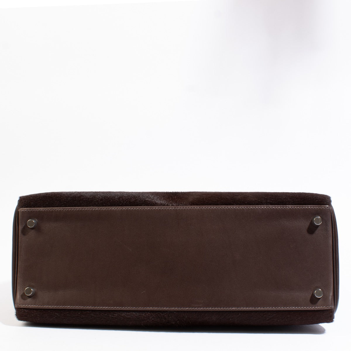 Hermès Kelly 35 Troika Cheveux de poney/veau Evercalf Ebene Métal palladié