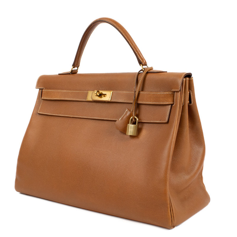 Hermès Kelly 40 Gold Courchevel GHW