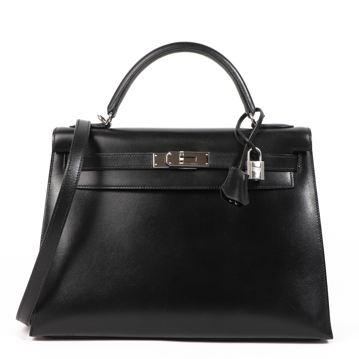 Hermès Kelly 32 Black Box Palladium Hardware