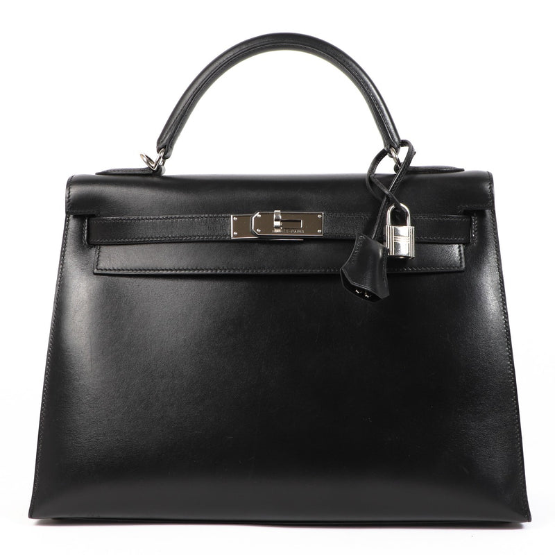 Hermès Kelly 32 Black Box Palladium Hardware